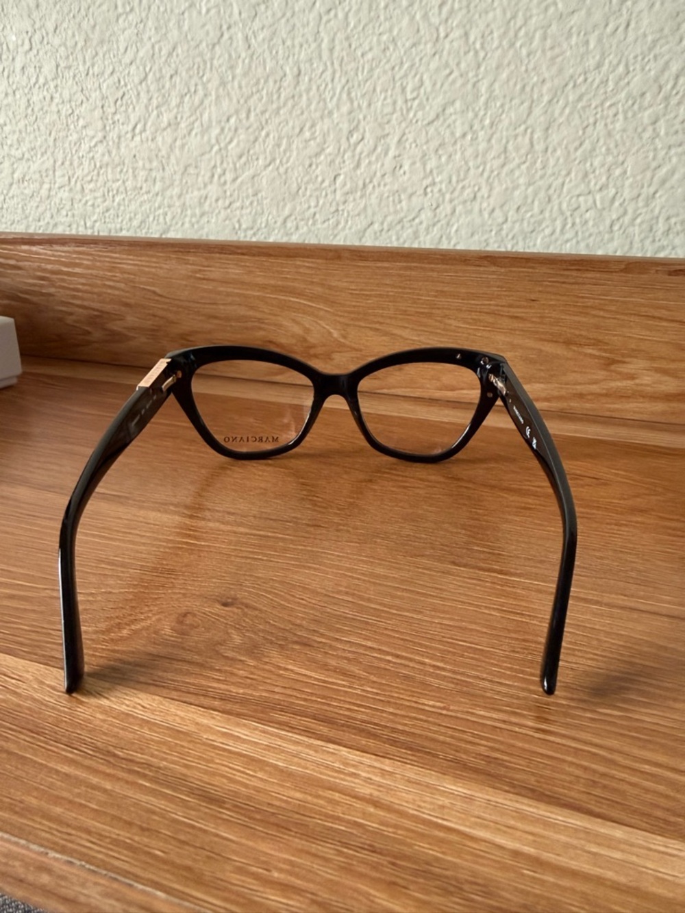 Marciano Black Cat-Eye Glasses with Burgundy Case - Picture 5 of 8